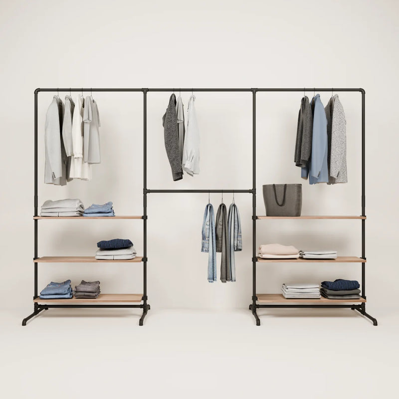 LAS 3 OAK – 6 estantes | Estante con compartimentos de almacenamiento