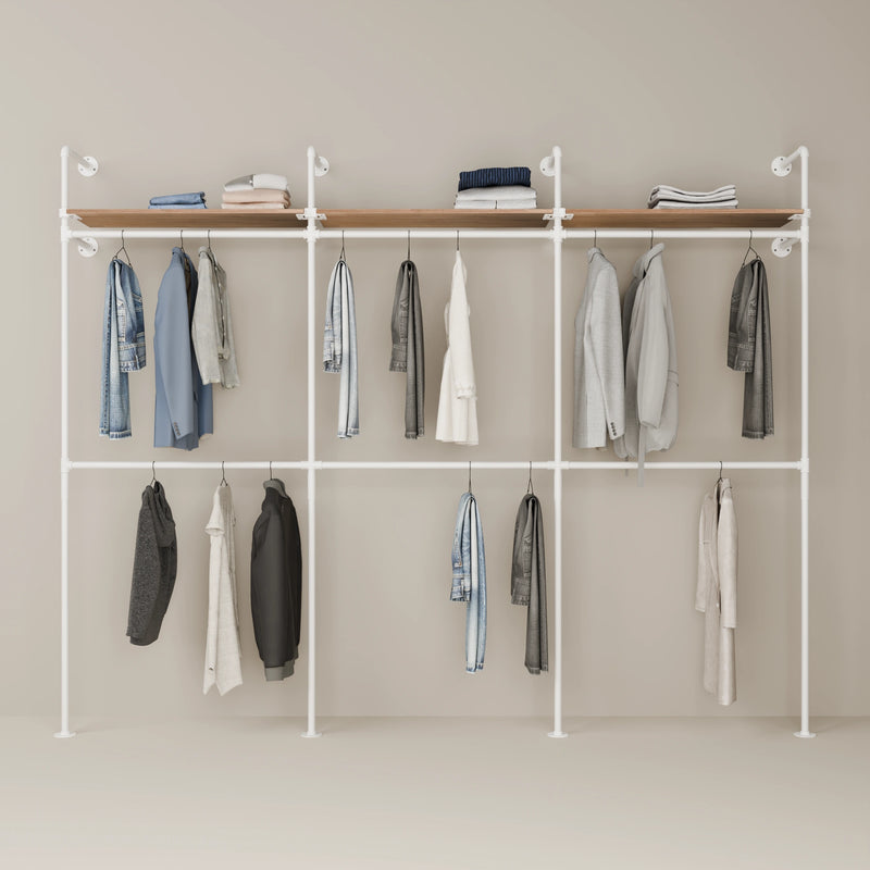 KIM DOUBLE 3 OAK – 3 prateleiras superiores | branco