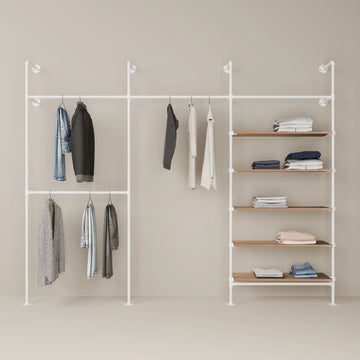 KIM DOUBLE 3 OAK – 5 hylder | hvid