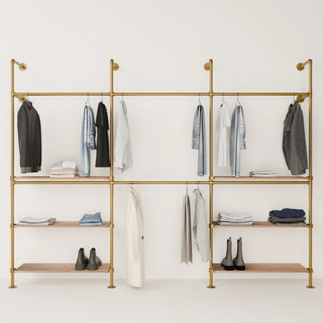 KIM DOUBLE 3 OAK – 6 planken onder goud