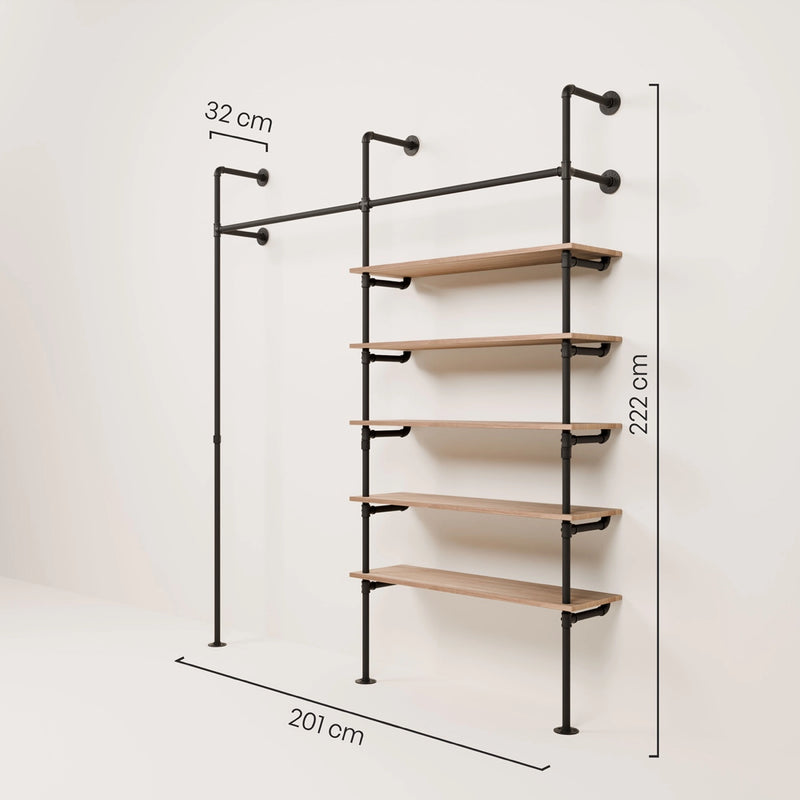 FRIDA OAK– Appendiabiti con ripiano