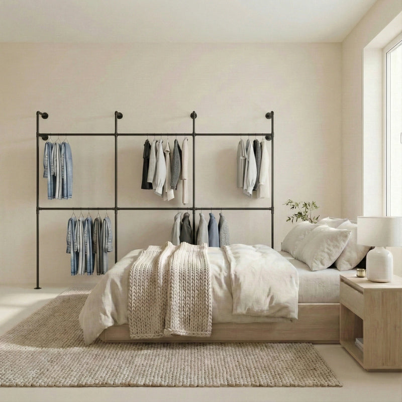 Garderobenstange Wand » Doppelte Querstange