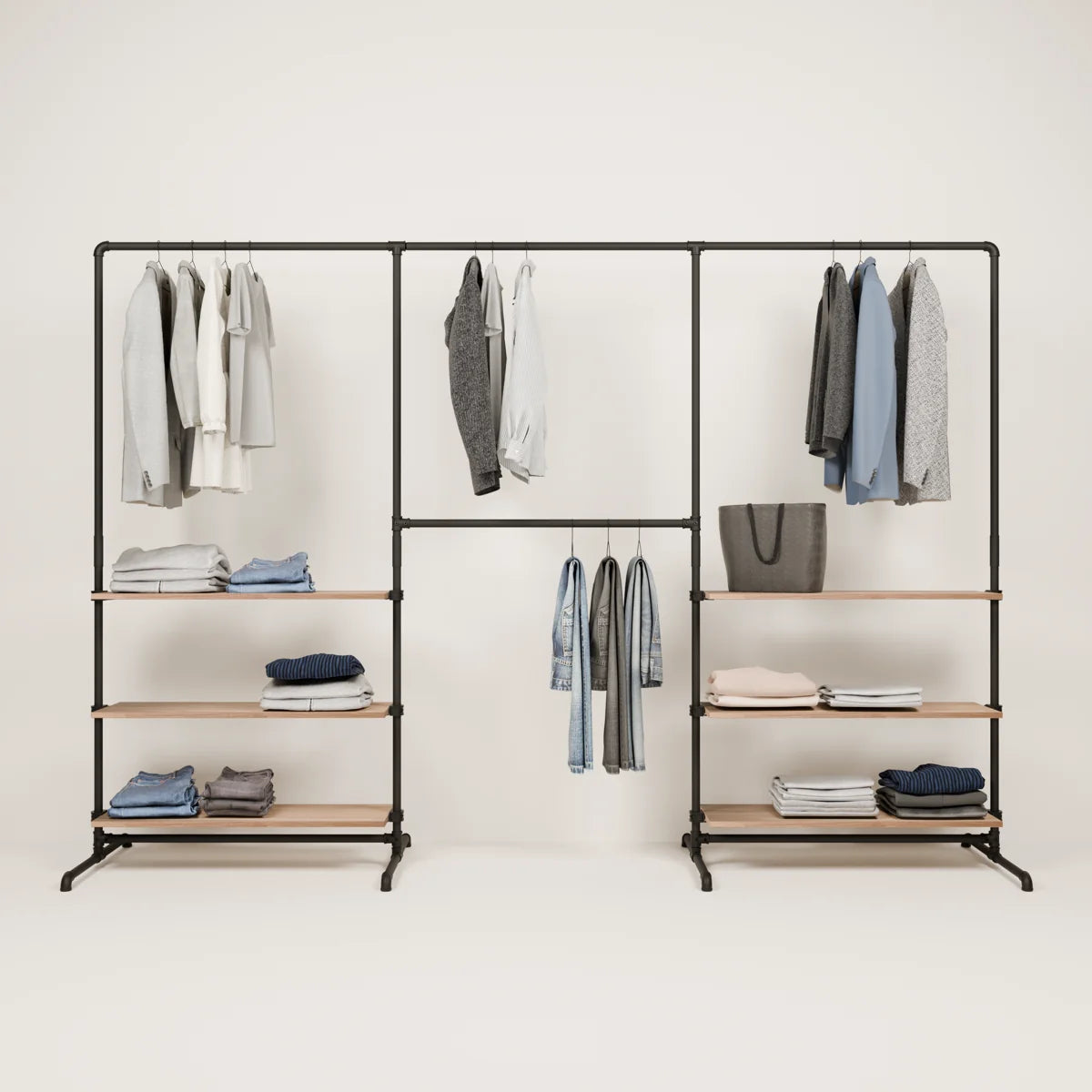 LAS 3 OAK – 6 estantes | Estante con compartimentos de almacenamiento