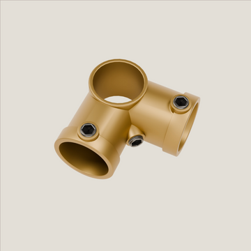Accesorio de sujeción de esquina de 3 vías abierto – Dorado