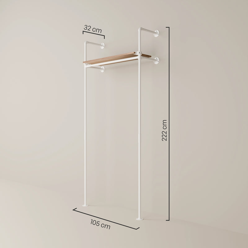 KIM 1 OAK – 1 étagère en haut | blanc
