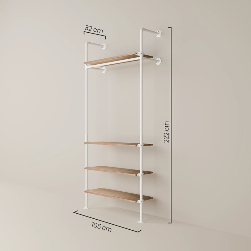 KIM 1 OAK – 4 étagères | blanc
