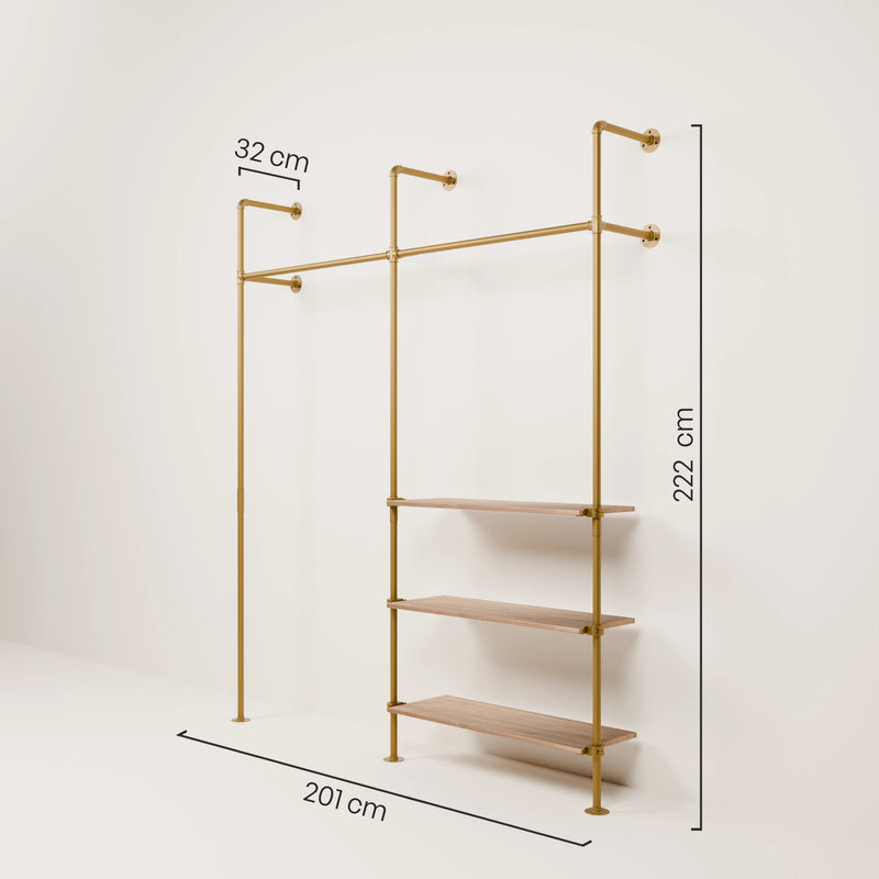 KIM 2 OAK – 3 Regalböden | Gold