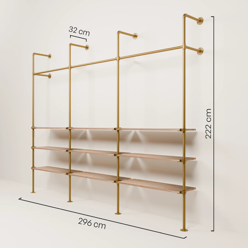 KIM 3 OAK – 9 Regalböden | Gold