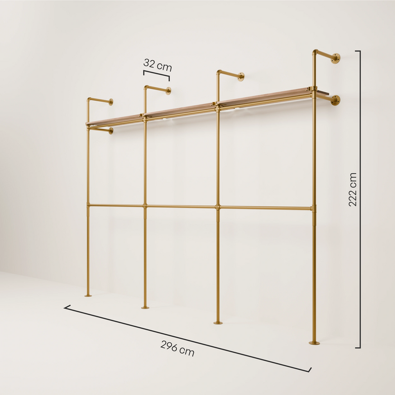 KIM DOUBLE 3 OAK – 3 bovenste planken | goud