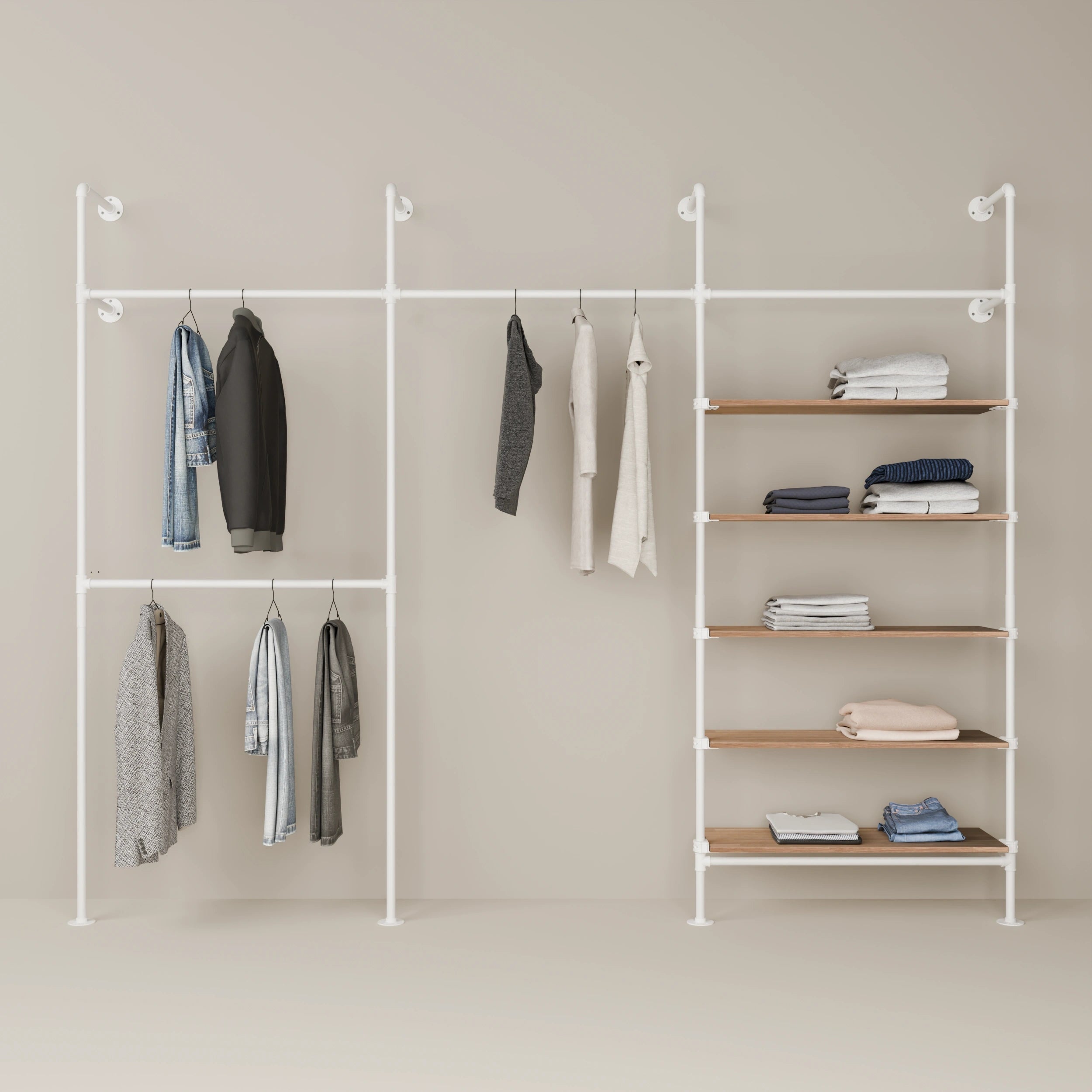 KIM DOUBLE 3 OAK – 5 prateleiras | branco