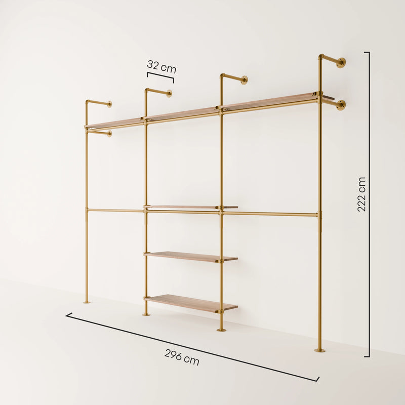 KIM DOUBLE 3 OAK – 6 bovenste planken | goud