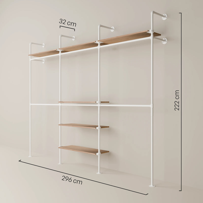 KIM DOUBLE 3 OAK – 6 bovenste planken | wit