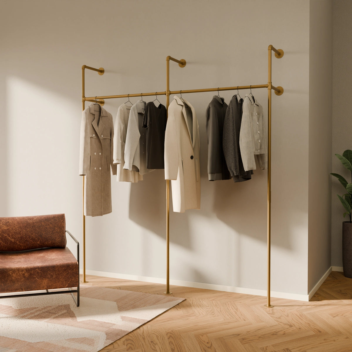 Kleiderstange Wand Gold pamo